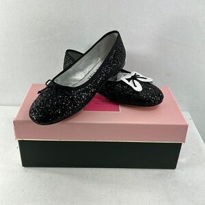 Kate Spade Honey Ballet Flat Black Glitter- Size 6- NIB